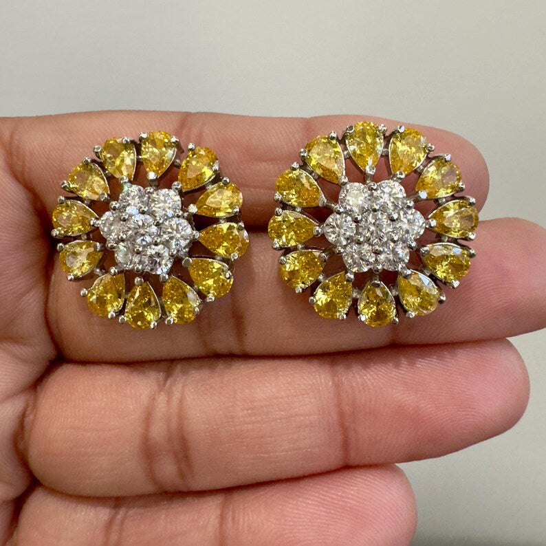 American Diamond Stud earrings/Indian Jewelry/Pakistani Jewelry/Bollywood Jewelry/CZ earrings/AD earrings/Statement earrings/Gift for her