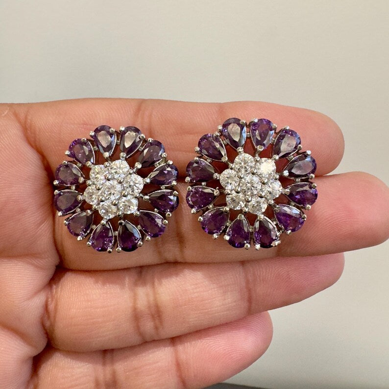 American Diamond Stud earrings/Indian Jewelry/Pakistani Jewelry/Bollywood Jewelry/CZ earrings/AD earrings/Statement earrings/Gift for her