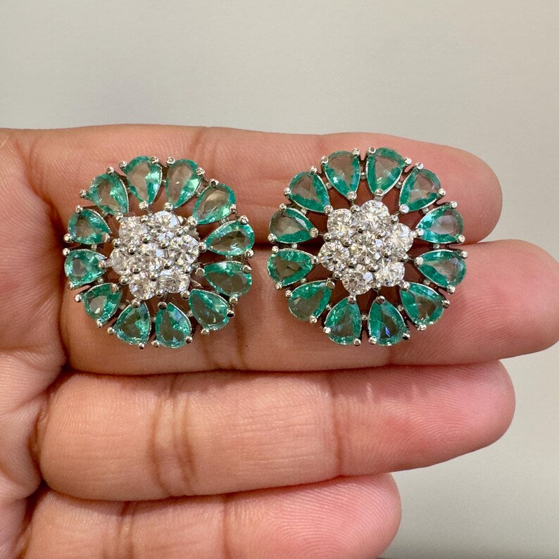 American Diamond Stud earrings/Indian Jewelry/Pakistani Jewelry/Bollywood Jewelry/CZ earrings/AD earrings/Statement earrings/Gift for her