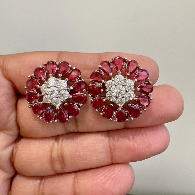 American Diamond Stud earrings/Indian Jewelry/Pakistani Jewelry/Bollywood Jewelry/CZ earrings/AD earrings/Statement earrings/Gift for her