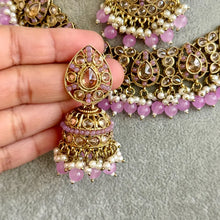 Lavender Antique Polki Kundan necklace set/Reverse Ad Necklace/Statement necklace/Indian/Punjabi Necklace/Pakistani Jewelry/Bridal necklace/
