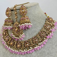 Lavender Antique Polki Kundan necklace set/Reverse Ad Necklace/Statement necklace/Indian/Punjabi Necklace/Pakistani Jewelry/Bridal necklace/