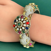 Moissanite Polki CZ Diamond Elephant Single openable Kada bangle,One Size can fit to 2.6 2.8 ,Premium collection,Sabyasachi Jewelry,Designer