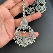 White Silver Polki Kundan necklace/Statement necklace/Indian Jewelry/Pakistani Jewelry set/Weddings necklace/Bridal necklace/Indian necklace