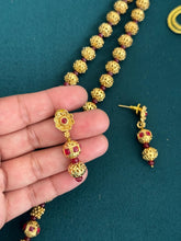 Long gold plated Matar Mala Necklace/Indian Long Necklace/Pakistani Jewelry/Necklace Mala/Indian/South Indian Mala/Indian Wedding/Rani Haar