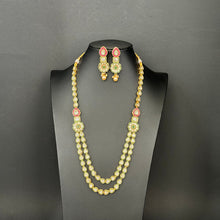RubyGreen Kundan Meenakari Long Necklace set/Indian Jewelry/Gold Long necklace/Rani haar/Indian wedding /Bridal necklace Bollywood necklace