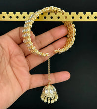 Kundan Openable Cuff Jhumka bracelet one size fit to sizes 2.4\2.6\2.8 Single Broad Bangle/Kundan Kada/statement bracelet/bridesmaid gifts