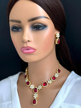 Ruby Fine Kundan Gold plated Victorian necklace, Indian Pakistani wedding jewelry, bridal jewelry, Kundan necklace, Designer necklace