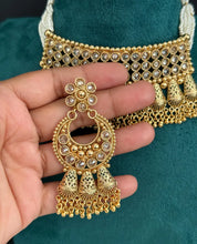 Gold Polki Kundan necklace/South Indian Jewelry/Temple Jewelry/Rajwada Necklace/Wedding necklace/Bridal necklace/Indian necklace