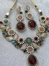 Navratan Victorian Polki Kundan Necklace, Sabyasachi Necklace, Statement Necklace, Semi Precious Necklace, Designer Necklace, Indian wedding