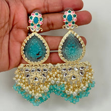 Kundan long earrings, chandelier earrings, Bollywood Trendy Earrings/kundan Earring/Indian Pakistani jewelry for wedding