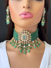 Emerald Premium quality Dual Tone silver foiled Kundan necklace/Traditional/Ethnic/Kundan Jewelry/Multi color Kundan Choker/Indian Bridal
