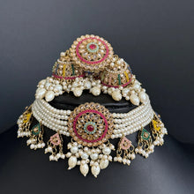 Multi antique Polki Kundan Indian necklace set for Indian Pakistani Wedding Jewelryv