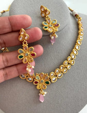 Multi Gold Polki Kundan necklace/South Indian Jewelry/Temple Jewelry/Rajwada Necklace/Wedding necklace/Bridal necklace/Indian necklace