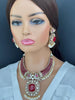 Raveena Tandon inspired Ruby Premium Moissanite Polki Doublet Victorian Necklace/Sabyasachi/Indian/Bollywood/Celebrity/Pakistani, Wedding