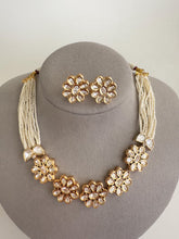 White Pearl Moissanite Kundan Necklace Choker set/Statement Choker Set/Indian Jewelry/Pakistani Jewelry/Wedding necklace/Bridal necklace