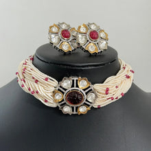 Ruby Victorian Dual Finish Premium kundan silver foiled necklace/Kundan choker/statement/Bollywood/Pakistani/Punjabi/Bridal/Indian wedding
