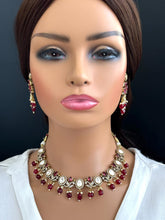 Ruby Victorian Moissanite Kundan Necklace set Sabyasachi necklace Indian Jewelry Pakistani Jewelry Wedding necklace Bridal necklace