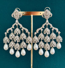 Statement CZ Pearl Premium quality AD Earrings/Victorian earrings/CZ Earrings/Indian Jewelry/Sabyasachi /Pakistani/Punjabi\Coctail Earrings