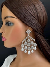 Statement CZ Pearl Premium quality AD Earrings/Victorian earrings/CZ Earrings/Indian Jewelry/Sabyasachi /Pakistani/Punjabi\Coctail Earrings