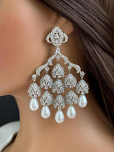 Statement CZ Pearl Premium quality AD Earrings/Victorian earrings/CZ Earrings/Indian Jewelry/Sabyasachi /Pakistani/Punjabi\Coctail Earrings