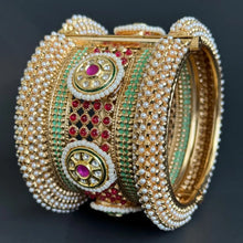 Gold plated Rajwadi Kundan openable Single Kada Bangle(1Pc)/Indian Kada/Wedding Jewelry/Kada/Punjabi Jewelry/Indian Wedding/Bollywood bangle