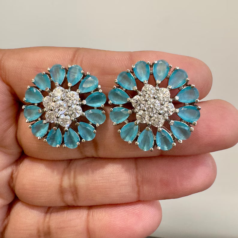 American Diamond Stud earrings/Indian Jewelry/Pakistani Jewelry/Bollywood Jewelry/CZ earrings/AD earrings/Statement earrings/Gift for her