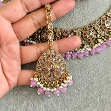 Lavender Antique Polki Kundan necklace set/Reverse Ad Necklace/Statement necklace/Indian/Punjabi Necklace/Pakistani Jewelry/Bridal necklace/