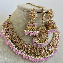 Lavender Antique Polki Kundan necklace set/Reverse Ad Necklace/Statement necklace/Indian/Punjabi Necklace/Pakistani Jewelry/Bridal necklace/