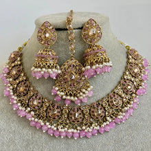 Lavender Antique Polki Kundan necklace set/Reverse Ad Necklace/Statement necklace/Indian/Punjabi Necklace/Pakistani Jewelry/Bridal necklace/