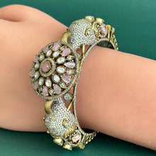 Moissanite Polki CZ Diamond Elephant Single openable Kada bangle,One Size can fit to 2.6 2.8 ,Premium collection,Sabyasachi Jewelry,Designer