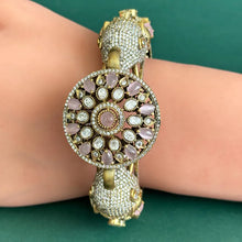 Moissanite Polki CZ Diamond Elephant Single openable Kada bangle,One Size can fit to 2.6 2.8 ,Premium collection,Sabyasachi Jewelry,Designer