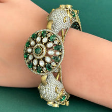 Moissanite Polki CZ Diamond Elephant Single openable Kada bangle,One Size can fit to 2.6 2.8 ,Premium collection,Sabyasachi Jewelry,Designer