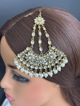 Kundan Pearl Passa, Jhoomer, Side tikka Indian Punjabi Pakistani wedding jewelry, jewelry, Hair accessories