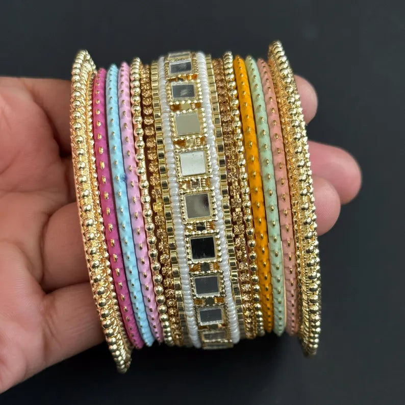 Bollywood Style Indian Fancy Bangles/Punjabi bangles Set/Bridal bangles/Wedding bangles/Pakistani bangles/Festive bangles/Stone Bangles