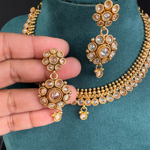 Gold Polki Kundan necklace/South Indian Jewelry/Temple Jewelry/gold necklace/Rajwadi Necklace/Indian Wedding necklace/Bridal necklace