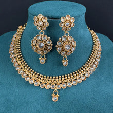 Gold Polki Kundan necklace/South Indian Jewelry/Temple Jewelry/gold necklace/Rajwadi Necklace/Indian Wedding necklace/Bridal necklace