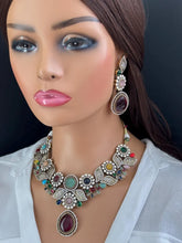 Navratan Victorian Polki Kundan Necklace, Sabyasachi Necklace, Statement Necklace, Semi Precious Necklace, Designer Necklace, Indian wedding