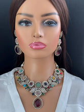 Navratan Victorian Polki Kundan Necklace, Sabyasachi Necklace, Statement Necklace, Semi Precious Necklace, Designer Necklace, Indian wedding