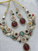 Navratan Victorian Polki Kundan Necklace, Sabyasachi Necklace, Statement Necklace, Semi Precious Necklace, Designer Necklace, Indian wedding
