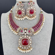 Raveena Tandon inspired Ruby Premium Moissanite Polki Doublet Victorian Necklace/Sabyasachi/Indian/Bollywood/Celebrity/Pakistani, Wedding