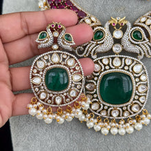 Raveena Tandon inspired Rubygreen Premium Moissanite Polki Doublet Victorian Necklace/Sabyasachi/Indian/Bollywood/Celebrity/PakistaniWedding