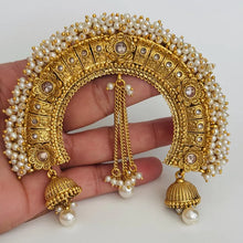 Gold Bridal Antique Classic Hair Brooch With Gold Plating kondai/Bharatanatyam Kuchipudi Dance/south indian wedding/Hair accessories