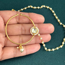 Fine Kundan Nose Ring/ CLIP-ON Nath /Pachi /Indian Nose Ring/ Bollywood Jewelry/Wedding Jewelry/Indian Bridal Jewelry/NON piercing nosering