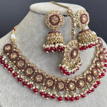 Maroon Red Antique Polki Kundan Necklace/Reverse Ad Necklace/Statement necklace/Indian/Punjabi Necklace/Pakistani Jewelry/Bridal necklace