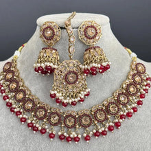 Maroon Red Antique Polki Kundan Necklace/Reverse Ad Necklace/Statement necklace/Indian/Punjabi Necklace/Pakistani Jewelry/Bridal necklace