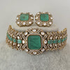 Mint Victorian Doublet Moissanite polki Cz diamond choker Necklace,Indian Bridal Jewelry,Bollywood Sabyasachi Designer necklace, Pakistani