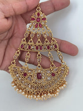 Gold Polki Kundan Pearl Passa, Jhoomer, Side tikka Indian Punjabi Pakistani wedding jewelry, jewelry, Hair accessories