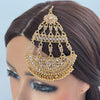 Gold Polki Kundan Pearl Passa, Jhoomer, Side tikka Indian Punjabi Pakistani wedding jewelry, jewelry, Hair accessories