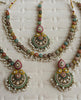 Navratan Delicate Antique Polki Kundan necklace set/Reverse Ad Necklace/Statement necklace/Indian/Punjabi Necklace/Pakistani Jewelry